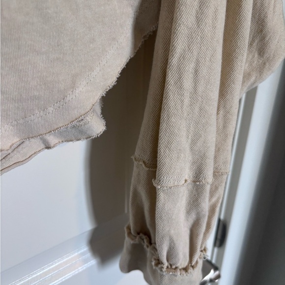 Free People We the Free Melodi Henley Cream Button-Up Long Sleeve Top - Picture 4 of 6